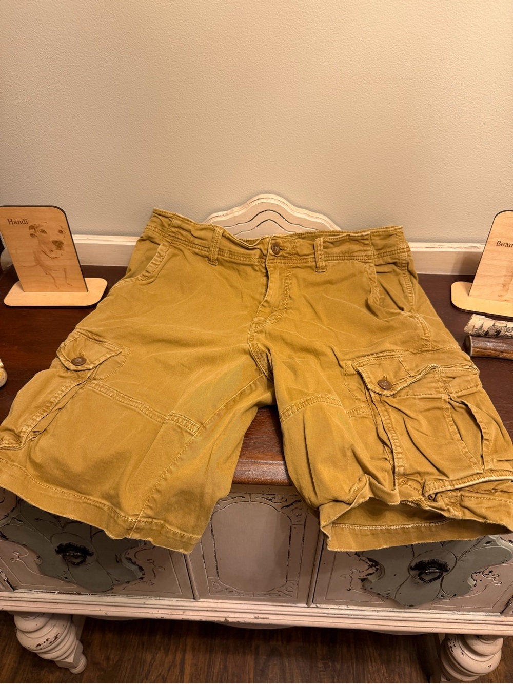 American Eagle Outfitters Men's Cargo Shorts in Camel Color